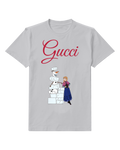 Light Gray Anna And Olaf Standing Beside Ice Blocks Graphic T-Shirt - front product view