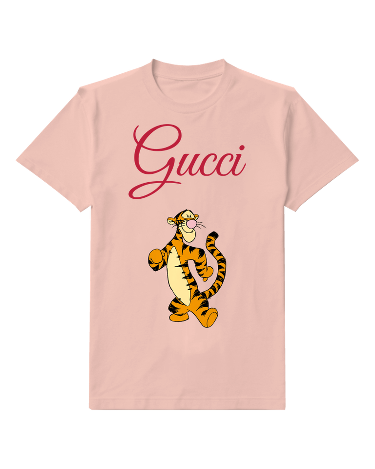 Blush Pink Tiger Paws At Waist Graphic T-Shirt - front product view