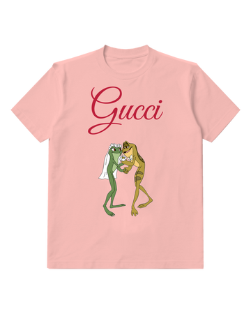 Blush Pink Frog Couple Dancing Together Graphic T-Shirt - front product view
