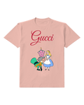 Blush Pink Mad Hatter Offers Cake To Alice Graphic T-Shirt - front product view