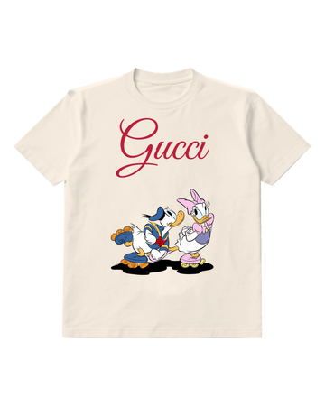 Ivory Donald And Daisy Roller Skating Graphic T-Shirt - front product view