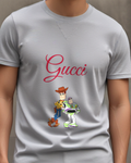Gray Toy Story Duo Standing Together Graphic T-Shirt - model wearing view