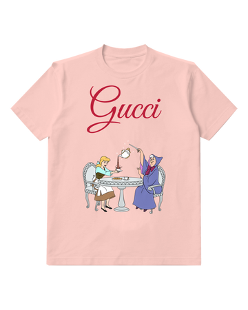 Blush Pink Fairy Godmother Pours Tea Graphic T-Shirt - front product view