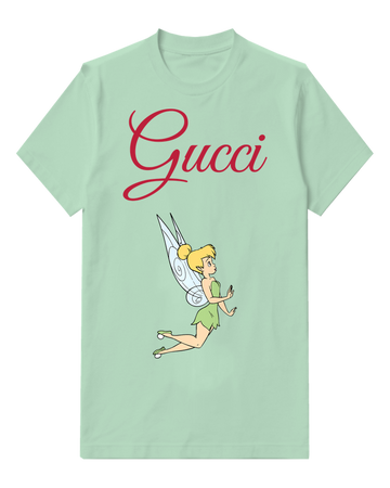 Sage Green Green Fairy Kneeling In Flight Graphic T-Shirt - front product view