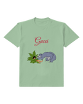 Sage Green Baloo And Mowgli In Leafy Hide Graphic T-Shirt - front product view