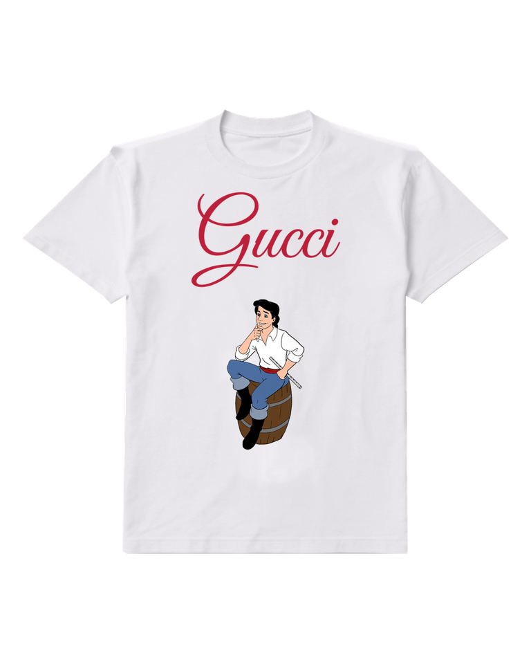 White Young Man Seated On Barrel Graphic T-Shirt - front product view