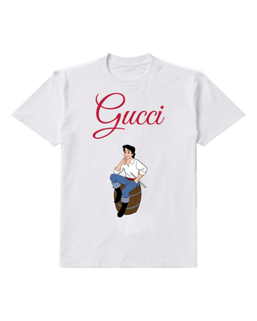 White Young Man Seated On Barrel Graphic T-Shirt - front product view