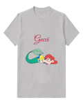 Light Gray Ariel And Flounder Sleeping Together Graphic T-Shirt - front product view
