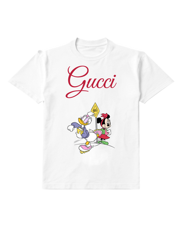 White Minnie And Daisy At Bus Stop Graphic T-Shirt - front product view