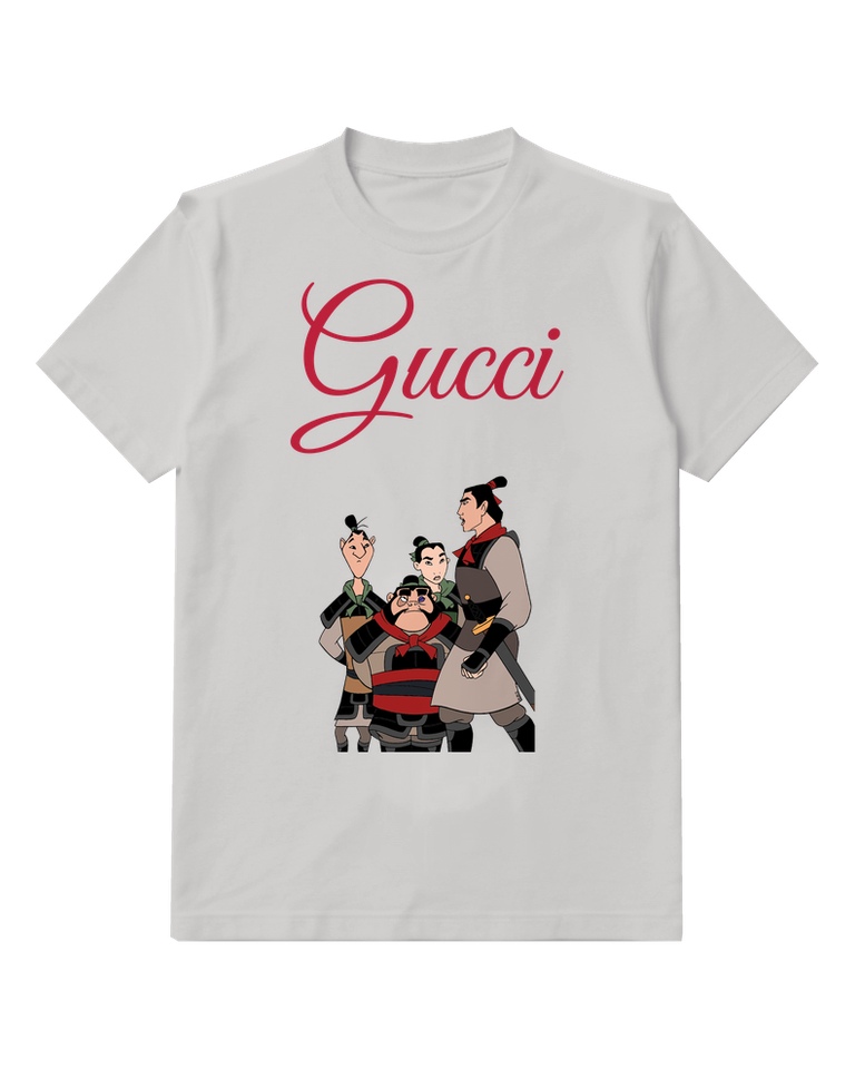 Light Gray Mulan And Li Shang In Military Stance Graphic T-Shirt - front product view