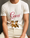 Ivory Chip And Dale Running Together Graphic T-Shirt - model wearing view