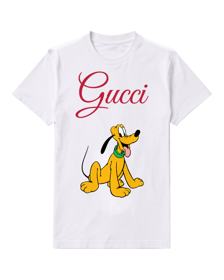 White Dog Happy Tongue Sit Graphic T-Shirt - front product view