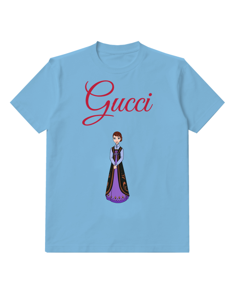 Sky Blue Braided Woman Long Purple Gown Graphic T-Shirt - front product view