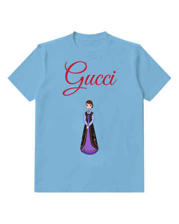 Sky Blue Braided Woman Long Purple Gown Graphic T-Shirt - front product view