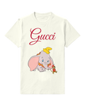 White Dumbo And Mouse In Playful Stance Graphic T-Shirt - front product view