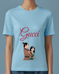 Sky Blue Mulan And Li Shang Standing Together Graphic T-Shirt - model wearing view