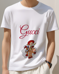 White Jessie Riding Bullseye On Cloud Graphic T-Shirt - model wearing view