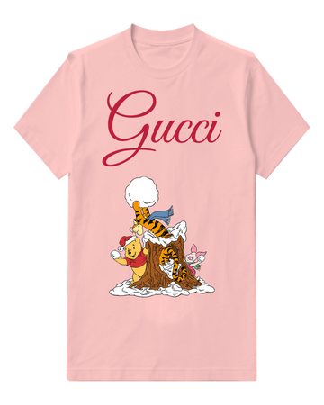 Blush Pink Tigger Atop Tree Piglet Beside Graphic T-Shirt - front product view