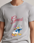 Light Gray Donald Duck And Daisy Duck Together Graphic T-Shirt - model wearing view