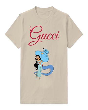 Ivory Jasmine And Genie In Playful Embrace Graphic T-Shirt - front product view