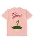 Blush Pink Two Frogs Dancing On A Lily Pad Graphic T-Shirt - front product view