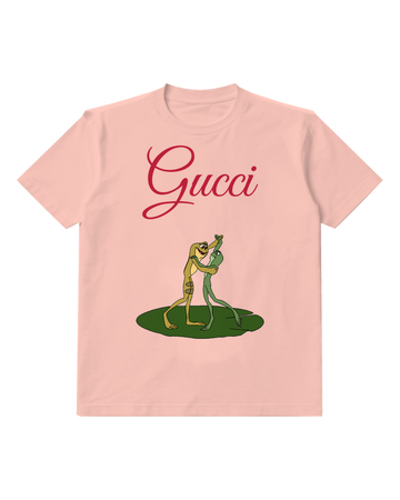 Blush Pink Two Frogs Dancing On A Lily Pad Graphic T-Shirt - front product view
