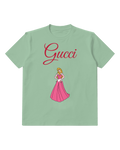Sage Green Standing Princess Full Pink Skirt Graphic T-Shirt - front product view