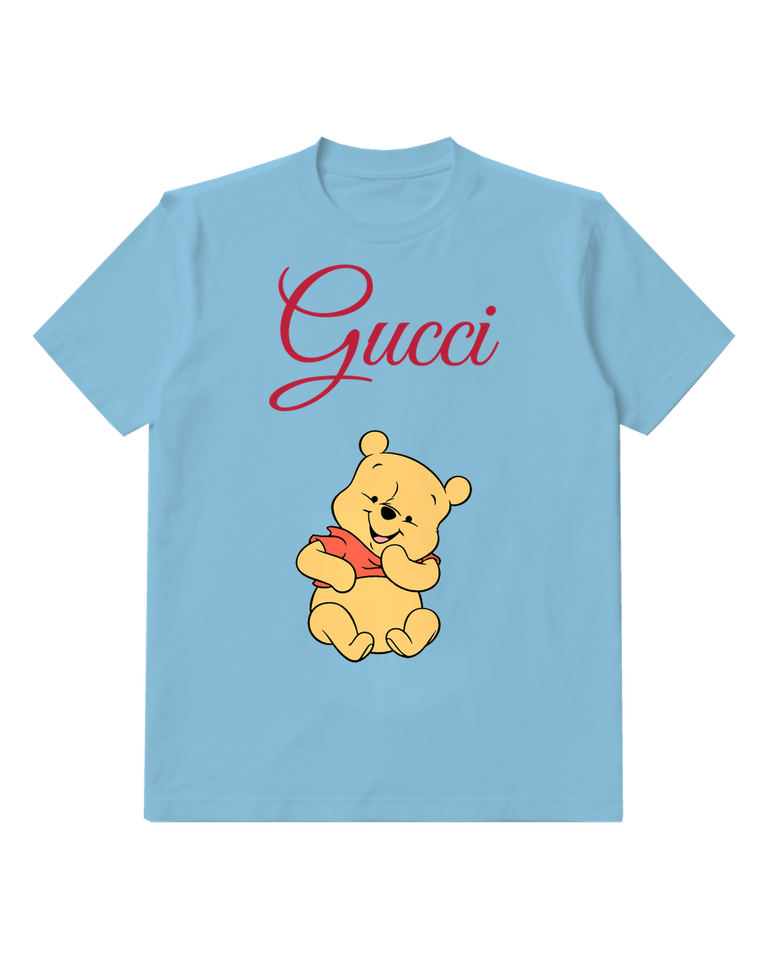 Sky Blue Bear Little Seated Hug Graphic T-Shirt - front product view