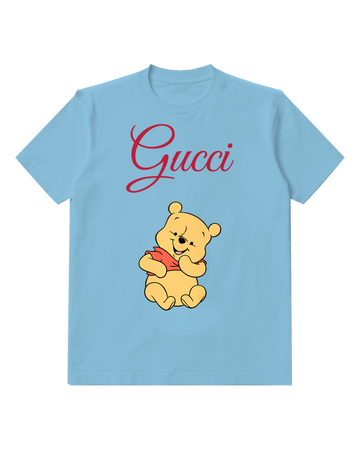 Sky Blue Bear Little Seated Hug Graphic T-Shirt - front product view