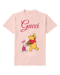 Blush Pink Winnie The Pooh Carrying Birdhouse With Piglet Graphic T-Shirt - front product view