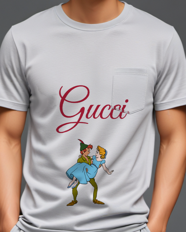 Light Gray Peter Pan Holds Wendy In Dance Graphic T-Shirt - model wearing view