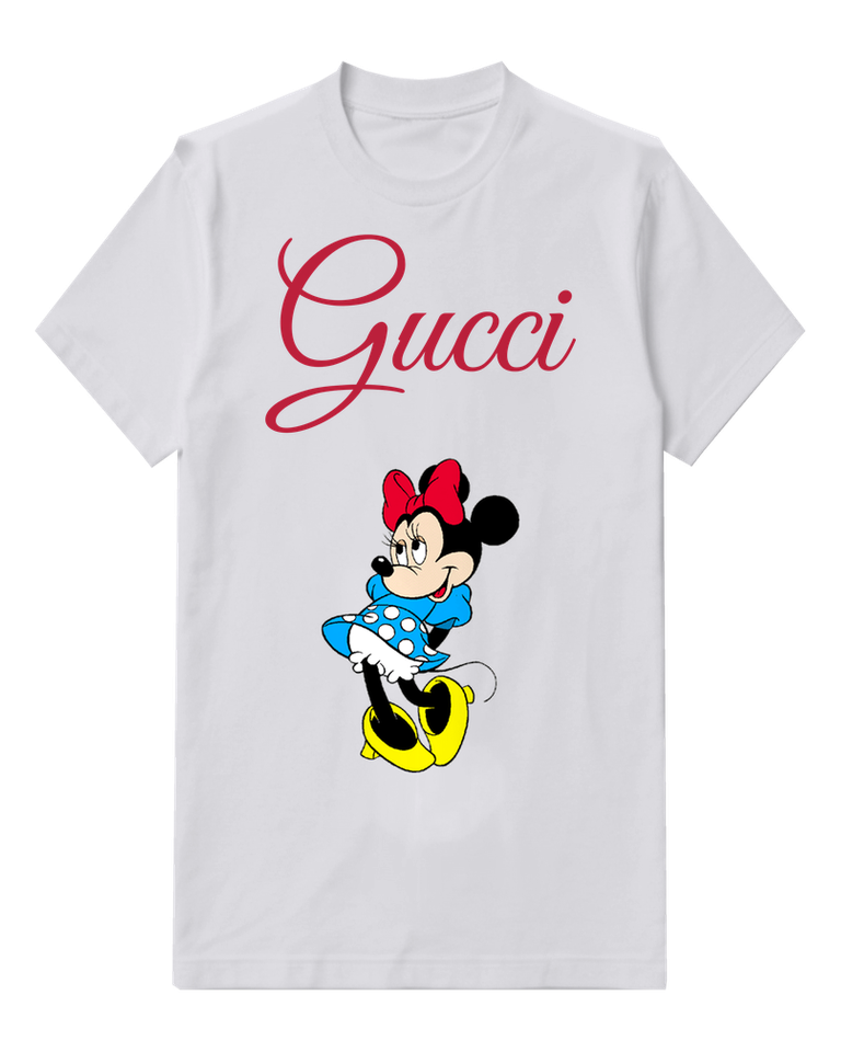 Light Gray Mouse Blue Dotted Skirt Graphic T-Shirt - front product view
