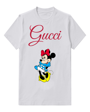 Light Gray Mouse Blue Dotted Skirt Graphic T-Shirt - front product view