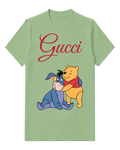 Sage Green Winnie The Pooh Hugs Eeyore Graphic T-Shirt - front product view