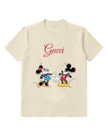 Ivory Minnie Mouse Waving Cheerfully Front Print Graphic T-Shirt - front product view