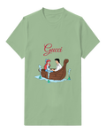 Sage Green Ariel And Eric In Boat Together Graphic T-Shirt - front product view