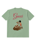 Sage Green Mowgli Stands Beside Coiled Snake Graphic T-Shirt - front product view