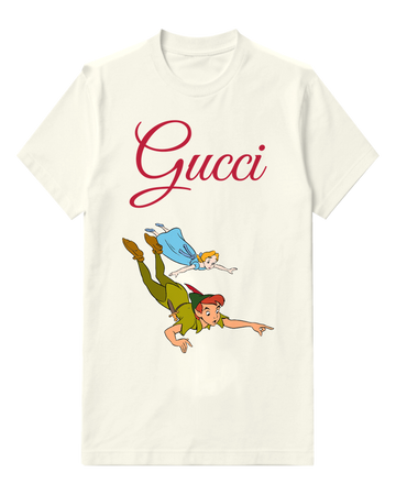 White Peter Pan Flying With Wendy Graphic T-Shirt - front product view