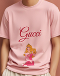 Blush Pink Blonde Princess Pink Bodice Portrait Graphic T-Shirt - model wearing view
