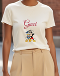 Ivory Mickey And Donald Taking Selfie Graphic T-Shirt - model wearing view